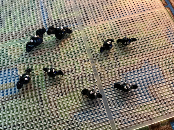 Polymer Clay Halloween Bat Earrings — Spooky & Sweet