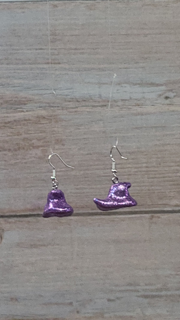 Glittery Royal Purple Peep Earrings 💜👑