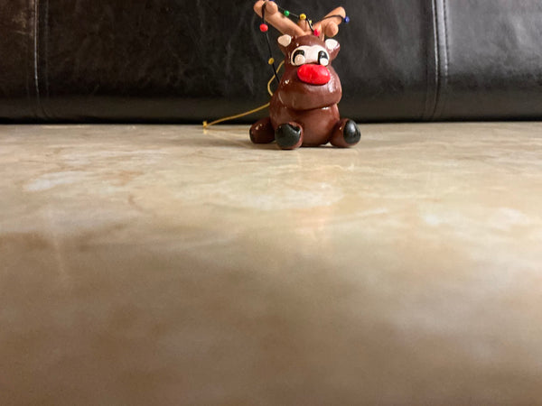 Polymer Clay Rudolph Reindeer Ornament — With Christmas Lights