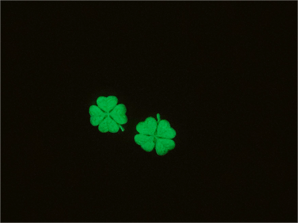 Polymer Clay Glow in the Dark Shamrock Earrings — Lucky Four-Leaf Clover | St. Patrick's Day