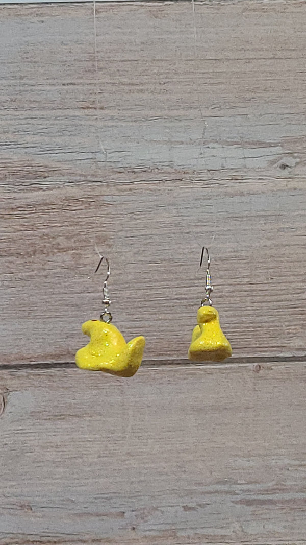 Glittery Sunny Yellow Peep Earrings 🌻☀️
